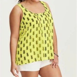 Torrid Yellow Pineapple Top